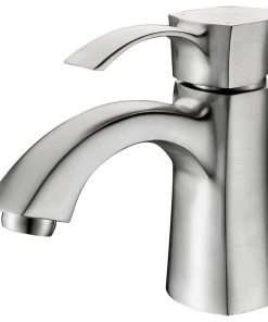 Anzzi Alto Series Single Hole Single-Handle Mid-Arc Bathroom Faucet, Brushed Nickel