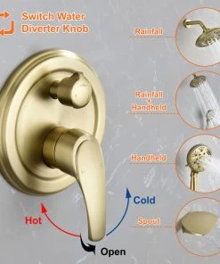 UKISHIRO 6-Spray Patterns, 1.8 GPM 8" Tub Wall Mount Dual Shower Heads, Brushed Gold 20 UKISHIRO 6-Spray Patterns, 1.8 GPM 8" Tub Wall Mount Dual Shower Heads, Brushed Gold -Moen-shop ea11d48002fa0113 1579 w800 h800 b0 p0