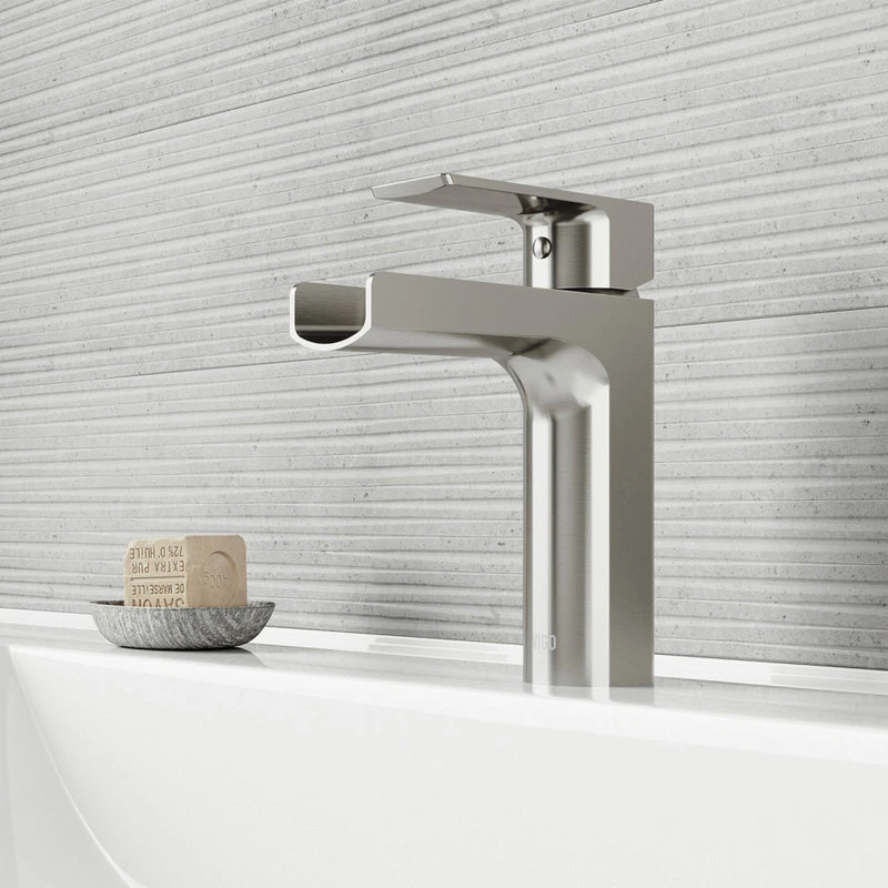 VIGO Ileana Single Hole Bathroom Faucet, Brushed Nickel 3 VIGO Ileana Single Hole Bathroom Faucet, Brushed Nickel - Image 3