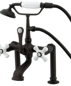 Kingston Brass Kingston 7" Deck Mount Clawfoot Tub Faucet W/Hand Shower, Oil Rubbed Bronze