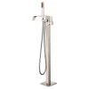 HOMARY Floor Mounted Single Handle Freestanding Bathtub Faucet With Handheld Shower, Br