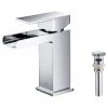 Kibi USA Waterfall Single Handle Bathroom Faucet KBF1004, Chrome, W/ Drain