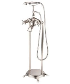 Vanity Art LLC Vanity Art Freestanding Tub Faucet, Brushed Nickel