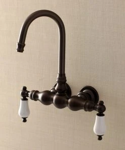 Kingston Brass Aqua Vintage 3-3/8" Wall Mount Tub Faucet, Oil Rubbed Bronze -Moen-shop ec9153500bd8cb83 7332 w800 h800 b0 p0