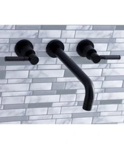 Kingston Brass KS8020DKL Two-Handle Wall Mount Tub Faucet, Matte Black -Moen-shop ecd1a5e8013fb76c 0642 w800 h800 b0 p0