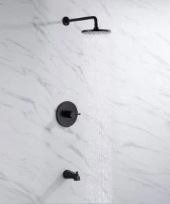 Luxier SS-C01-T-V Rainfall Shower Faucet With Valve And Spout, Oil Rubbed Bronze -Moen-shop ece19a5301f9c972 7221 w800 h800 b0 p0