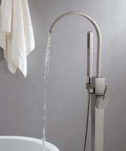 HOMARY Brushed Nickel Freestanding Tub Filler Brass Single Handle With Handheld Shower 14 HOMARY Brushed Nickel Freestanding Tub Filler Brass Single Handle With Handheld Shower -Moen-shop ed212d74017bc010 2898 w800 h800 b0 p0