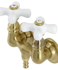 Kingston Brass AE39T7 3-3/8" Wall Mount Tub Faucet, Brushed Brass