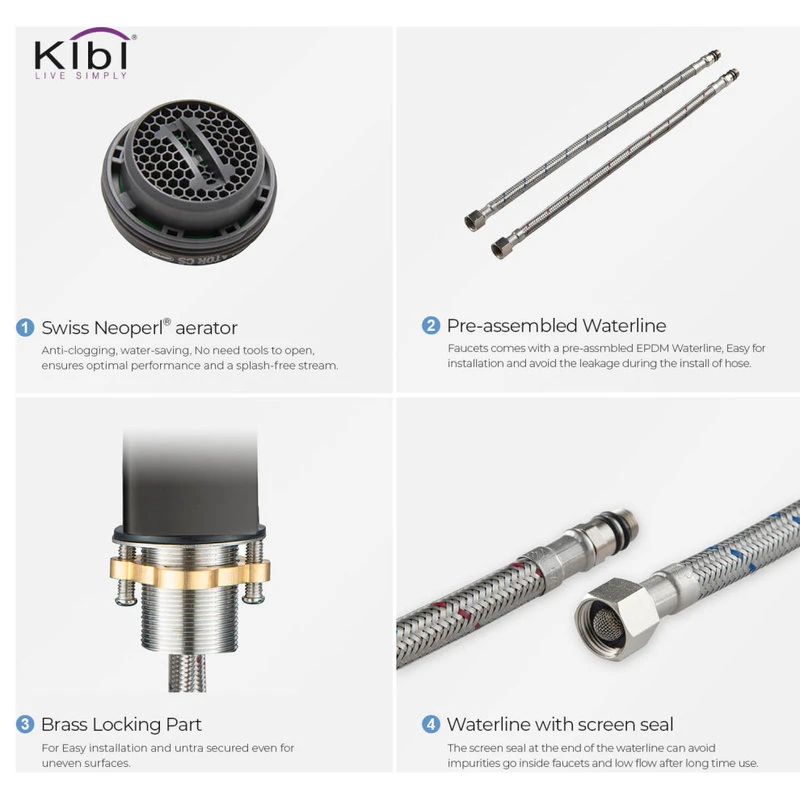 Kibi USA Infinity Single Handle Vessel Sink Faucet KBF1007, Matte Black, W/ Drain 9 Kibi USA Infinity Single Handle Vessel Sink Faucet KBF1007, Matte Black, W/ Drain - Image 9