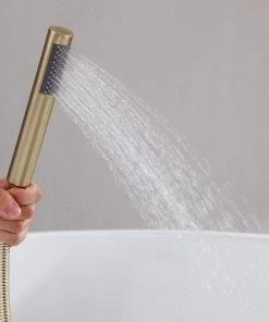 HOMARY Freestanding Single Handle Tub Filler Faucet With Hand Shower, Brushed Gold -Moen-shop ee618062003f62ae 3474 w800 h800 b0 p0
