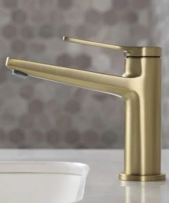 Kraus USA, Inc. Indy Single Handle 1-Hole Bathroom Basin Faucet, Drain Overflow, Brushed Gold -Moen-shop ee61d6160e83bdd1 3948 w800 h800 b0 p0
