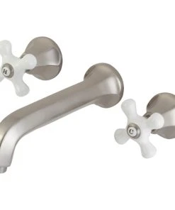 Kingston Brass KS4028PX 2-Handle Wall Mount Tub Faucet, Brushed Nickel
