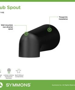Symmons Dia Non-Diverter Tub Spout, Matte Black 5 Symmons Dia Non-Diverter Tub Spout, Matte Black -Moen-shop ef1153f102f3ef34 6287 w800 h800 b0 p0