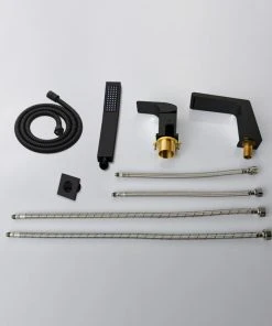 HOMARY Rosa Contemporary Deck Mounted Waterfall Black Roman Tub Faucet, Hand Shower -Moen-shop eff1b3b3017bc198 5957 w800 h800 b0 p0