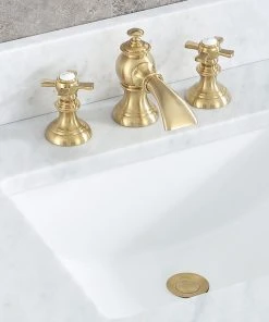 Water Creation F2-0013-06-FX Satin Brass Waterfall With Flat Cross Handles True Brass Lavatory -Moen-shop f15145870c01d3da 0026 w800 h800 b0 p0