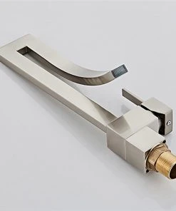 HOMARY Modern Design Single Lever Handle 1-Hole Bathroom Sink Faucet With Waterfall, Br -Moen-shop f17118db0f46071c 5565 w800 h800 b0 p0