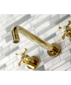 Kingston Brass KS8022BX Two-Handle Wall Mount Tub Faucet, Polished Brass -Moen-shop f1c125ac013fb654 0641 w800 h800 b0 p0