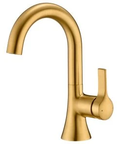 Luxier BSH11-S Single-Handle Bathroom Faucet With Drain, Brushed Gold