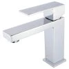 Fine Fixtures Square Single Hole Bathroom Faucet, Polished Chrome