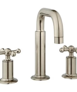 MCN Nature Widespread Faucet Knobs And Drain, Brushed Nickel
