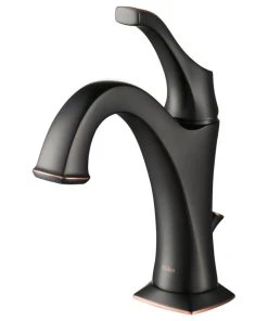 Kraus USA, Inc. Arlo Single Handle 1-Hole Bathroom Basin Faucet, Lift Rod Drain, Oil Rub Bronze
