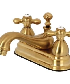 Kingston Brass 4" Centerset Bathroom Faucet, Brushed Brass