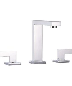 Fine Fixtures Square Bathroom Faucet, 8" Spread, Polished Chrome