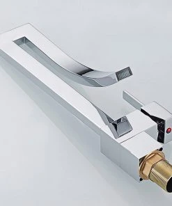 HOMARY Modern Design Single Lever Handle 1-Hole Bathroom Sink Faucet With Waterfall, Ch 11 HOMARY Modern Design Single Lever Handle 1-Hole Bathroom Sink Faucet With Waterfall, Ch -Moen-shop f4e1375e0f4606b5 5565 w800 h800 b0 p0