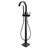Speakman Company Speakman Free Standing Roman Tub Faucet With Flat Lever Handle, Matte Black