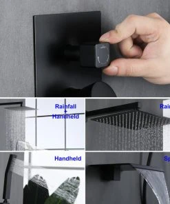 Wellfor Group LLC Wellfor Shower Faucet Set, 12" Rain Shower Head With Handheld Combo Set -Moen-shop f551107201c0430a 0232 w800 h800 b0 p0