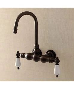 Kingston Brass Aqua Vintage 3-3/8" Wall Mount Tub Faucet, Oil Rubbed Bronze -Moen-shop f8112b300b527055 7332 w800 h800 b0 p0