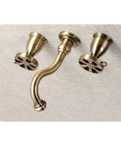 Kingston Brass KS3023RX Two-Handle Wall Mount Tub Faucet, Antique Brass -Moen-shop f81165fa013fb649 0392 w800 h800 b0 p0