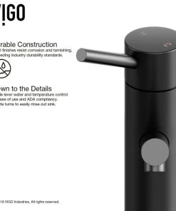 VIGO Noma Single Hole Single Handle Bathroom Sink Faucet, Matte Black -Moen-shop f8d133fd0f4781a5 2981 w800 h800 b1 p0