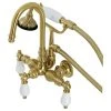 Kingston Brass AE11T7 Wall Mount Clawfoot Tub Faucet, Brushed Brass