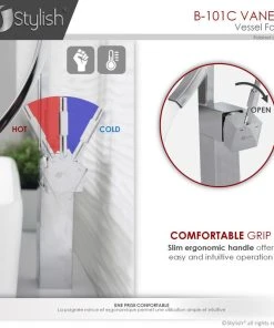 STYLISH Single Handle Bathroom Faucet For Single Hole Brass Vessel Mixer Tap -Moen-shop f8e1f7d300edb5b9 4078 w800 h800 b0 p0