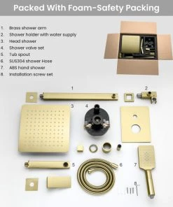 Kibi USA Cube Pressure 3-Function Shower System, Rough-In Valve, Brushed Gold 29 Kibi USA Cube Pressure 3-Function Shower System, Rough-In Valve, Brushed Gold -Moen-shop f8f1084703376180 5030 w800 h800 b0 p0