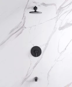 Luxier SS-C01-T-V Rainfall Shower Faucet With Valve And Spout, Matte Black 16 Luxier SS-C01-T-V Rainfall Shower Faucet With Valve And Spout, Matte Black -Moen-shop f8f1fb2c0169ed80 7191 w800 h800 b0 p0