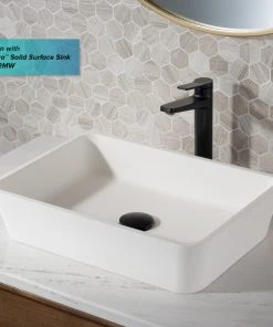 Kraus USA, Inc. Indy Single Handle Lever 1-Hole Vessel Bathroom Faucet Matte Black With PU Drain -Moen-shop f90149ff0f40563f 3222 w800 h800 b0 p0