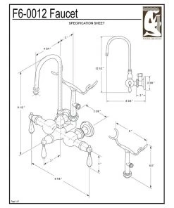 Water Creation Vintage Classic 3-3/8" Center Wall Mount Tub Faucet & Handshower, Lever Handles -Moen-shop f9a10e18073244b1 0157 w800 h800 b1 p0