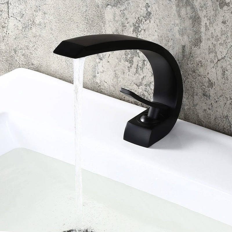 HOMARY Modern 1-Handle Bathroom Sink Faucet With Pop Up Drain, Matte Black 2 HOMARY Modern 1-Handle Bathroom Sink Faucet With Pop Up Drain, Matte Black - Image 2