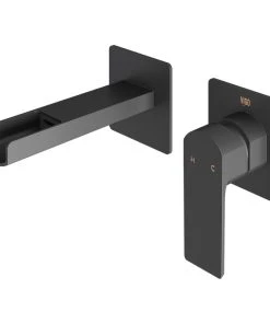 VIGO Atticus Wall Mount Bathroom Faucet, Chrome, Matte Black