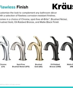 Kraus USA, Inc. Arlo Single Handle 1-Hole Bathroom Basin Faucet, Lift Rod Drain, Brushed Gold -Moen-shop fc01c78400e5e6b6 3184 w800 h800 b0 p0