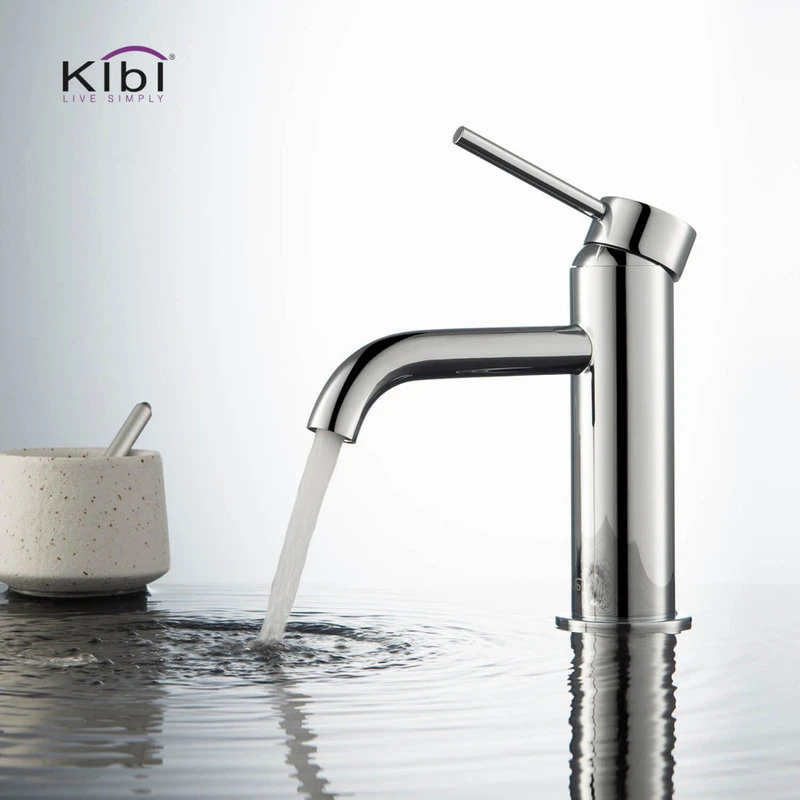Kibi USA Circular Brass Single Handle Bathroom Faucet KBF1008, Chrome, With Drain 2 Kibi USA Circular Brass Single Handle Bathroom Faucet KBF1008, Chrome, With Drain - Image 2
