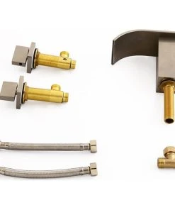 HOMARY Waterfall Double Knob Handle Widespread Sink Faucet Solid Brass For Bathroom, Br -Moen-shop fc715db00ef07c9f 8451 w800 h800 b1 p0