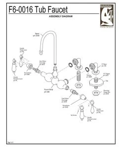Water Creation Vintage 3-3/8" Center Deck Mount Tub Faucet & 2" Risers, Labeled Lever Handles -Moen-shop fd2180f0073245d8 9972 w800 h800 b1 p0