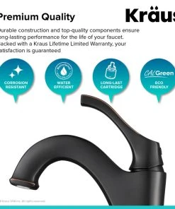 Kraus USA, Inc. Arlo Single Handle Lever 1-Hole Vessel Bathroom Faucet Oil Rubbed Bronze W Drain -Moen-shop fdd19bbd00e5e983 3210 w800 h800 b0 p0