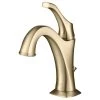 Kraus USA, Inc. Arlo Single Handle 1-Hole Bathroom Basin Faucet, Lift Rod Drain, Brushed Gold