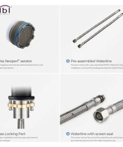 Kibi USA Circular Brass Single Handle Bathroom Faucet KBF1009, Matte Black, With Drain -Moen-shop fe9139ef0f1b56e0 7270 w800 h800 b1 p0