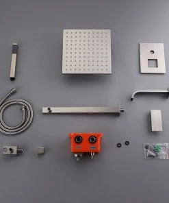 HOMARY LED Brushed Nickel Shower Set 8" Rain Shower & Tub Spout Shower Combo Set, 10" 20 HOMARY LED Brushed Nickel Shower Set 8" Rain Shower & Tub Spout Shower Combo Set, 10" -Moen-shop fea1fbcd0194cef0 8835 w800 h800 b0 p0