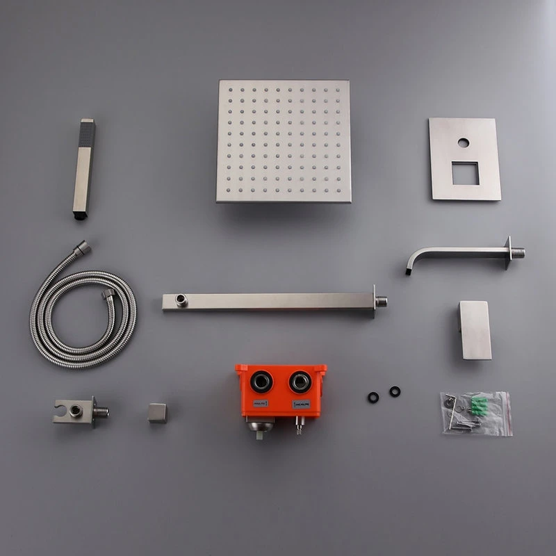 HOMARY LED Brushed Nickel Shower Set 8" Rain Shower & Tub Spout Shower Combo Set, 10" 10 HOMARY LED Brushed Nickel Shower Set 8" Rain Shower & Tub Spout Shower Combo Set, 10" - Image 10